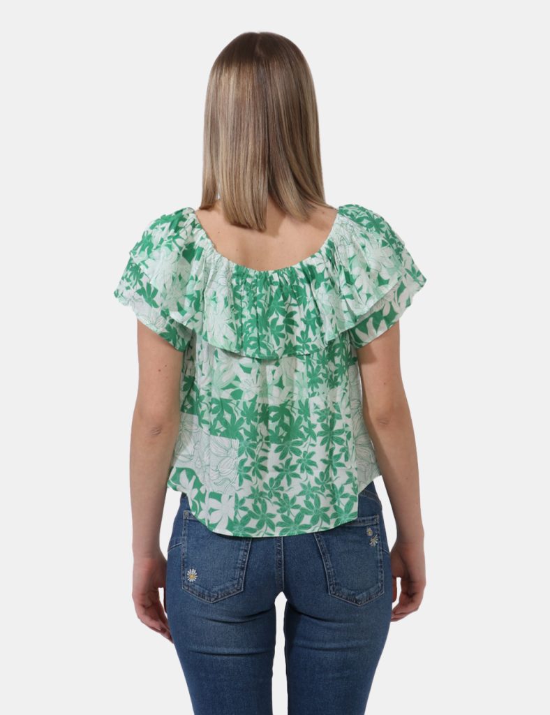 Camicia bluse elegante da donna scontata - Blusa Desigual Verde