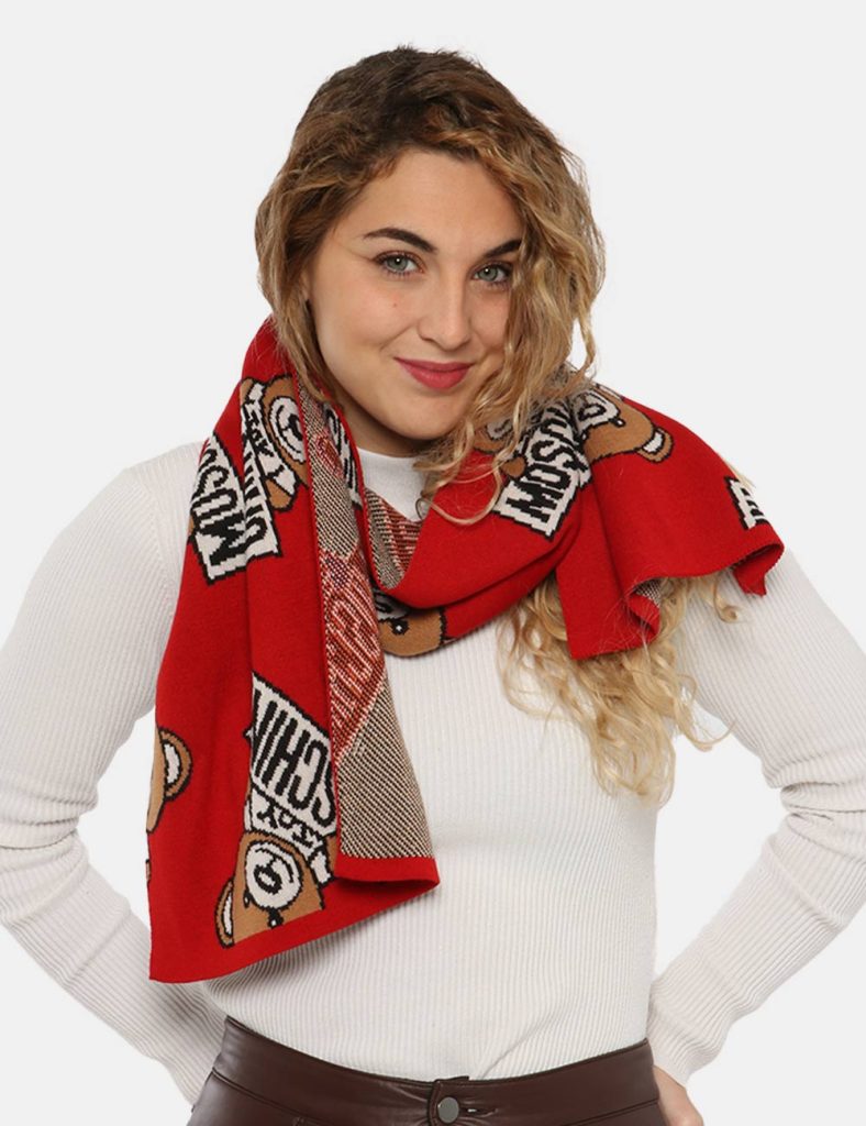 foulard da donna scontati - Sciarpa Moschino rosso