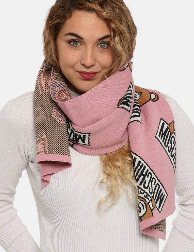 foulard da donna scontati - Sciarpa Moschino rosa