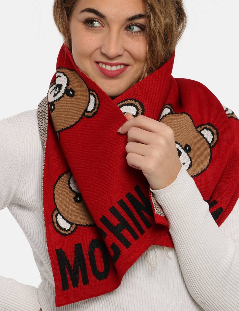 foulard da donna scontati - Sciarpa Moschino rosso