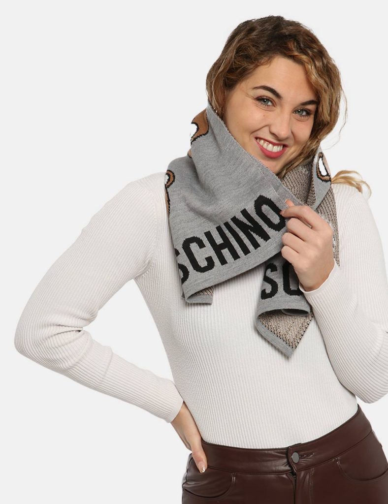 foulard da donna scontati - Sciarpa Moschino grigio