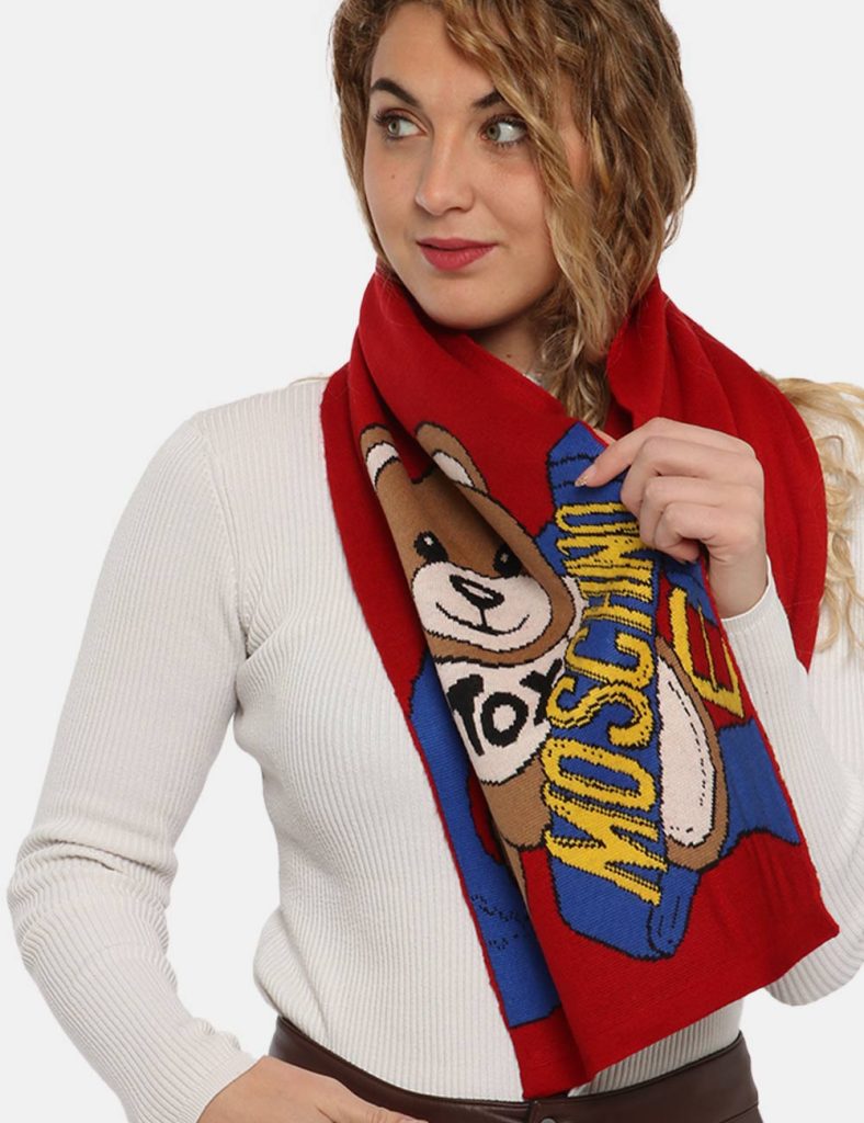 foulard da donna scontati - Sciarpa Moschino rosso