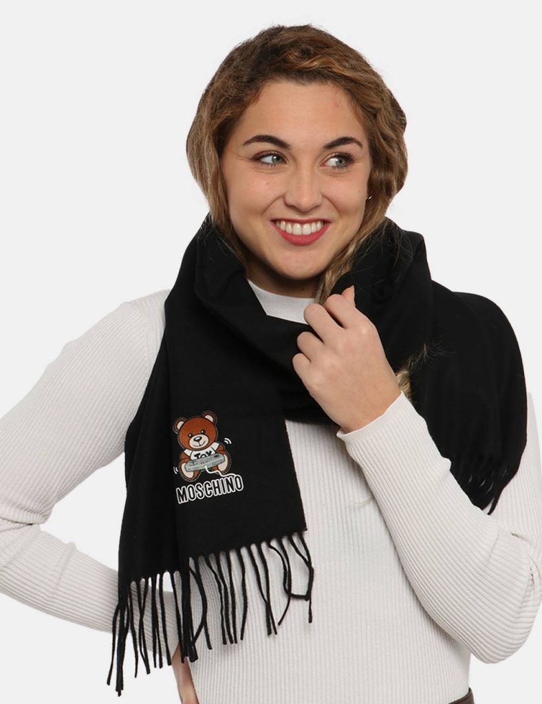 foulard da donna scontati - Sciarpa Moschino nero