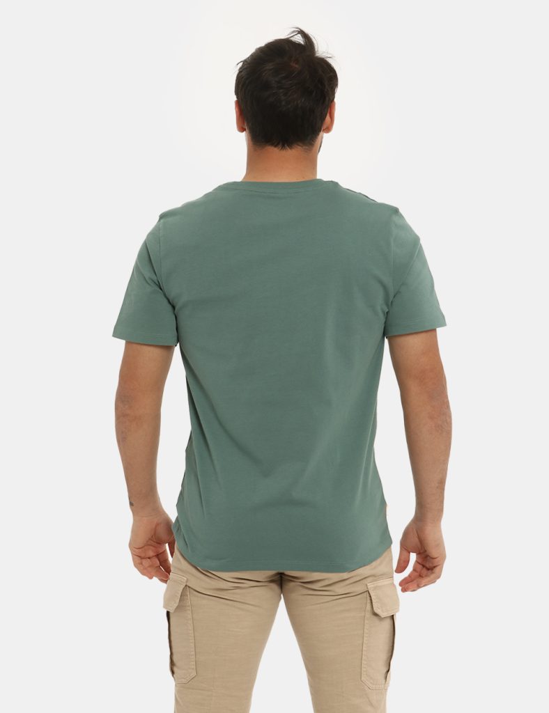 T-shirt Timberland verde con stampa