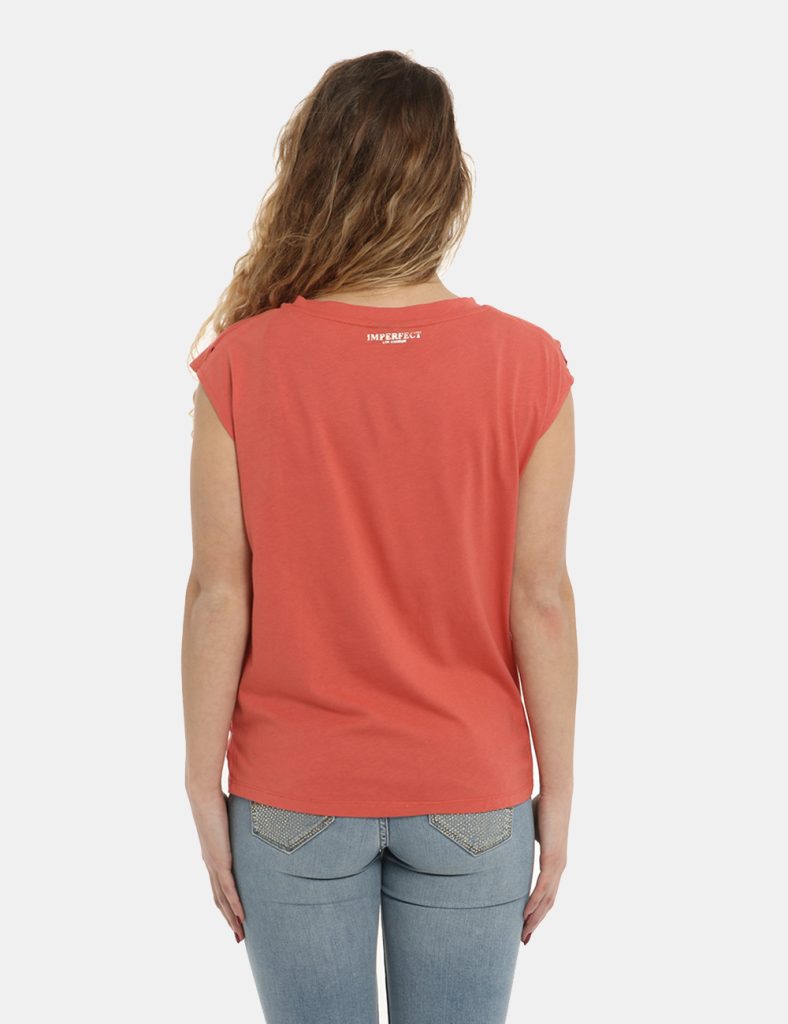 Abbigliamento donna scontato - T-shirt Imperfect rosso