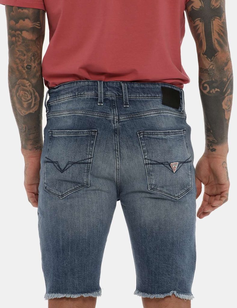 Jeans da uomo scontati - Jeans Bermuda blu denim