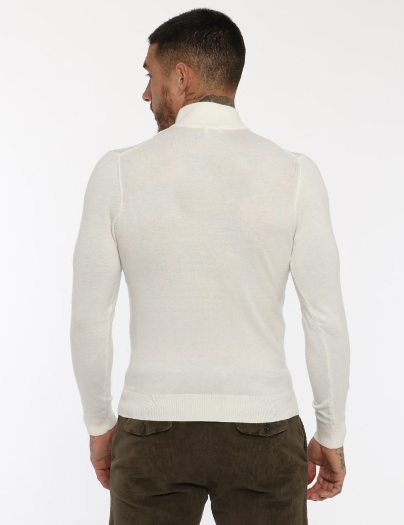 Maglione Maison du Cachemire bianco - COMPOSIZIONE E VESTIBILITÀ:40% lana 20% cotone 20% viscosa 10% poliamide 10% cachemire