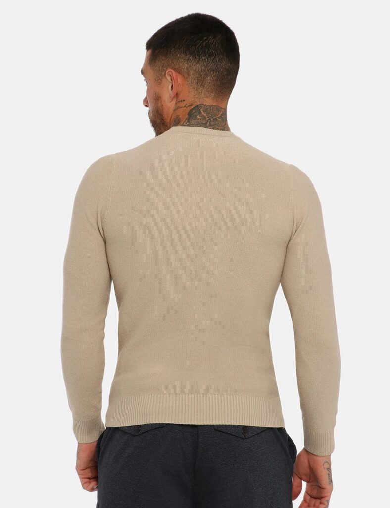 Maglione Maison du Cachemire beige - COMPOSIZIONE E VESTIBILITÀ:40% lana 20% cotone 20% viscosa 10% poliamide 10% cachemireI