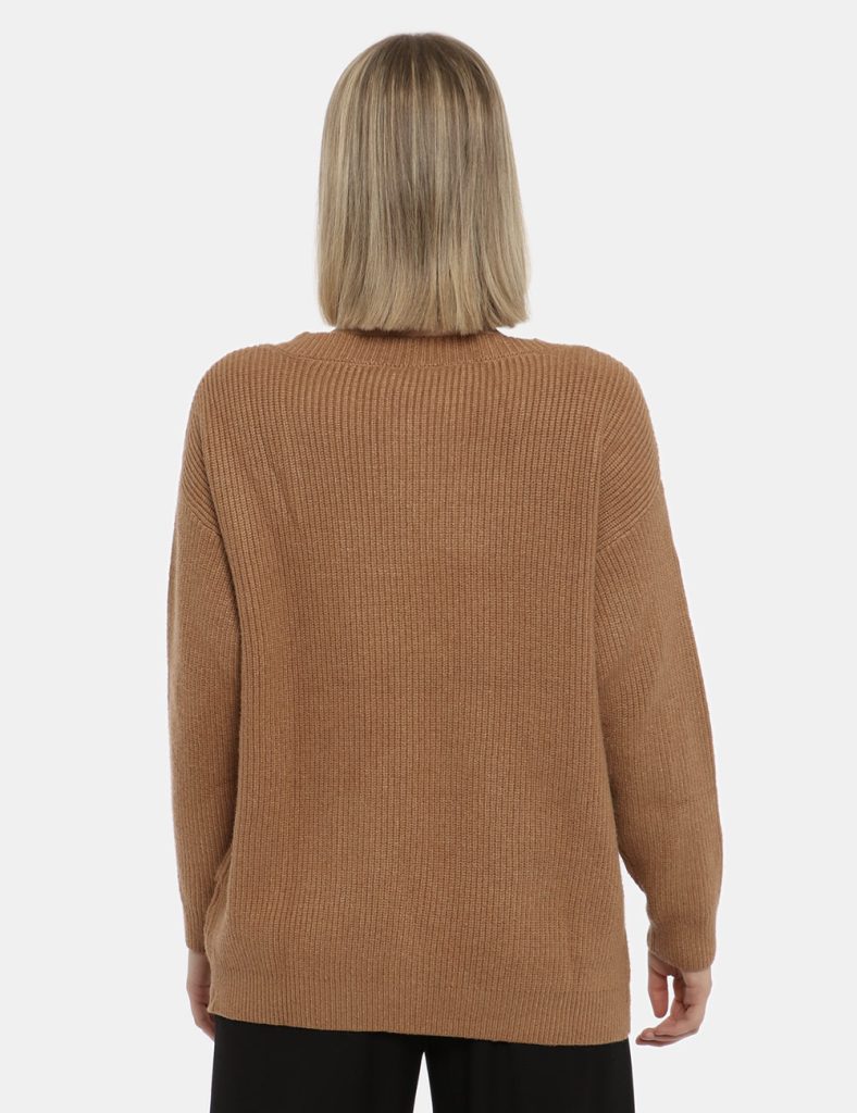 Cardigan Maison du Cachemire marrone - COMPOSIZIONE E VESTIBILITÀ:40% lana 20% cotone 20% viscosa 10% poliamide 10% cachemir