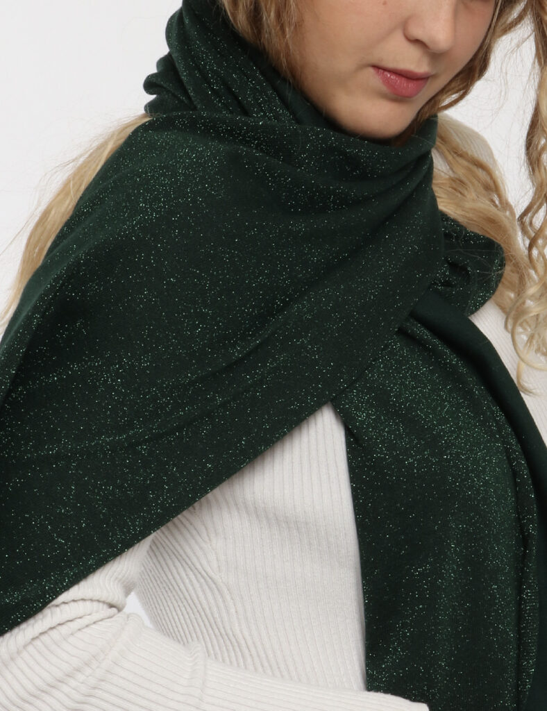 foulard da donna scontati - Sciarpa Fracomina verde lurex