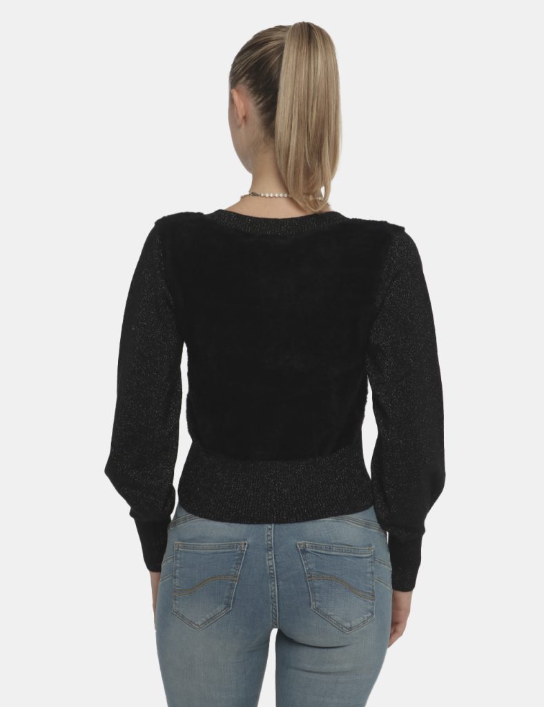 Cardigan Yes Zee nero - COMPOSIZIONE E VESTIBILITÀ:100% poliammidicaLa modella è alta 170 cm e indossa la taglia S. La vesti