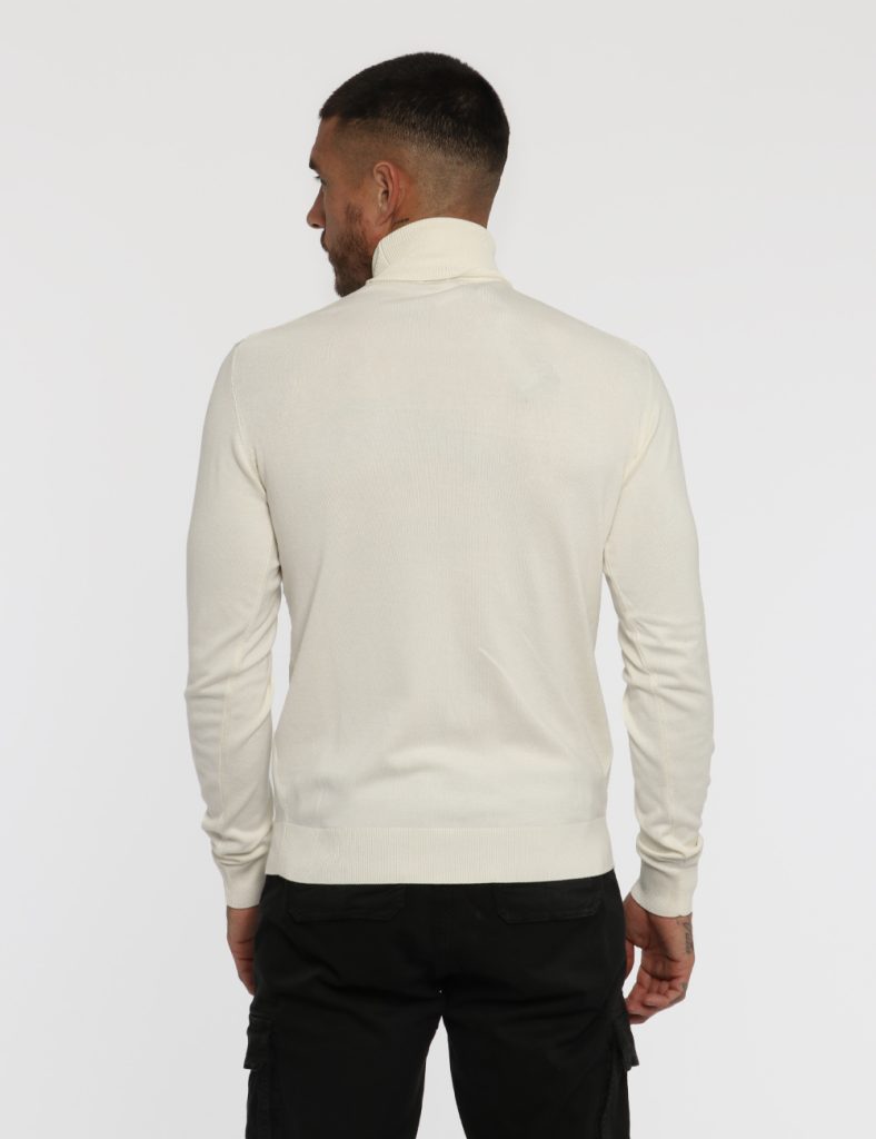 Maglione Bianco Yes Zee - COMPOSIZIONE E VESTIBILITÀ:70% viscosa 30% nylonIl modello è alto 178 cm e indossa la taglia L. La