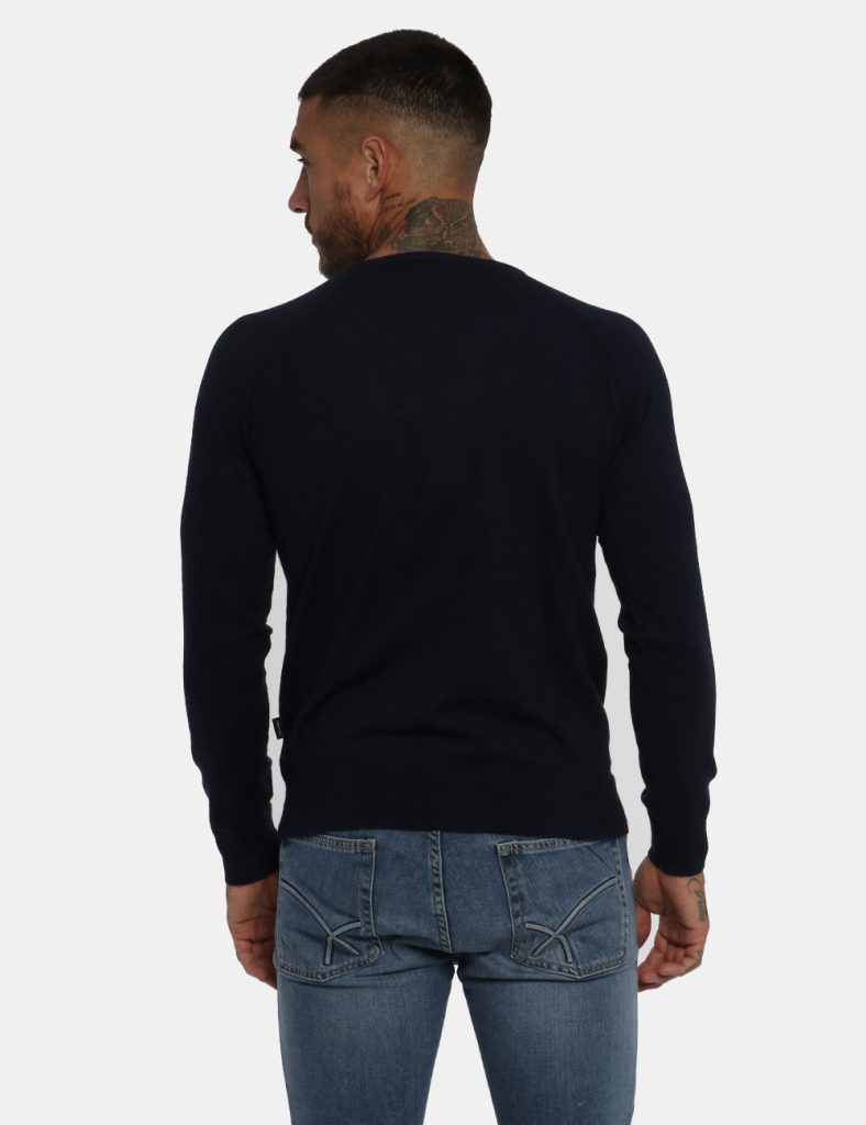 Maglione Blu Yes Zee - COMPOSIZIONE E VESTIBILITÀ:30% poliammide 31% acrilica 20% lana 11% poliestereIl modello è alto 178 c