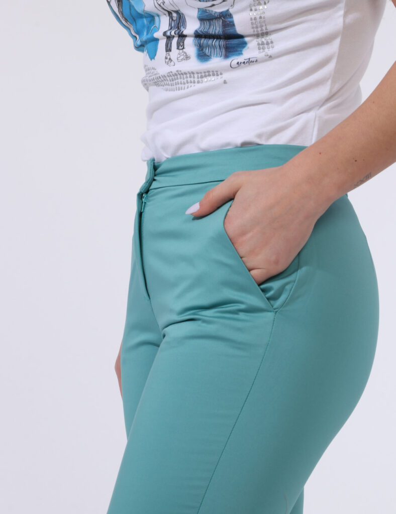 Pantaloni stretti attillati da donna scontati - Pantaloni Caractere Verde