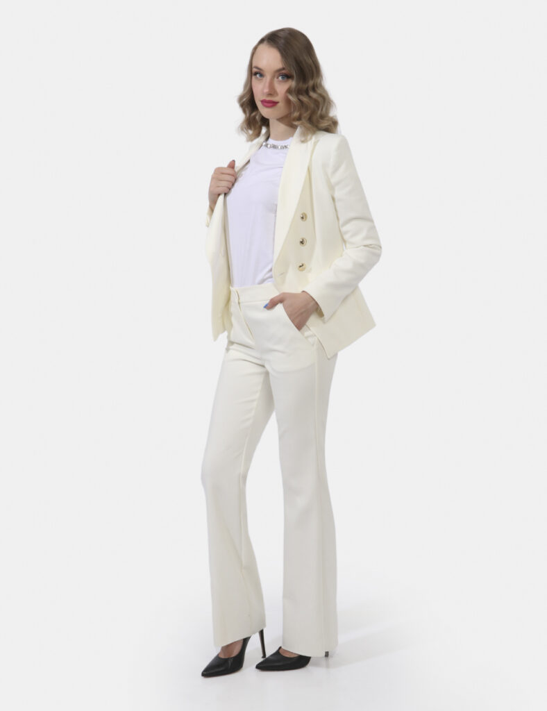 Tailleur elegante da cerimonia scontato - Pantaloni Emme Marella Bianco