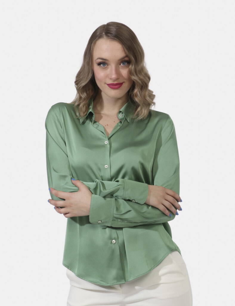 Camicia bluse elegante da donna scontata - Camicia Emme Marella Verde