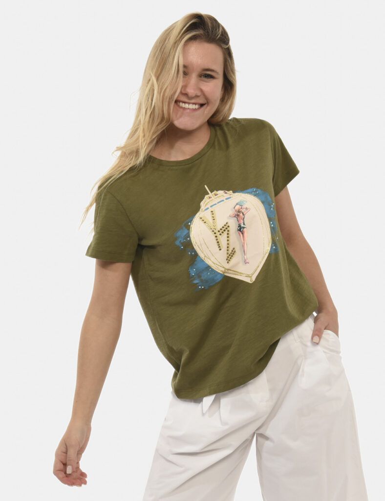 T-shirt da donna scontata - T-shirt Yes Zee Verde