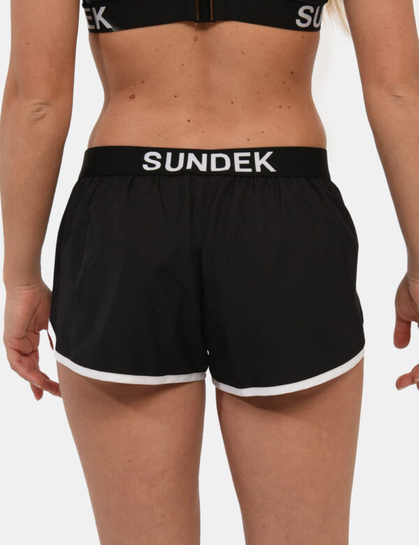 Shorts Sundek Nero - Shorts da spiaggia in total nero con bordatura bianca. La vestibilità è morbida e regolabile grazie ad