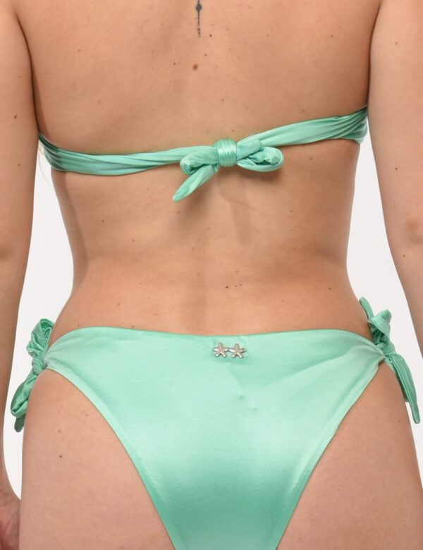 Top F**K Verde - Costume modello bikini a fascia in total verde acquamarina. La vestibilità è morbida e regolabile grazie a