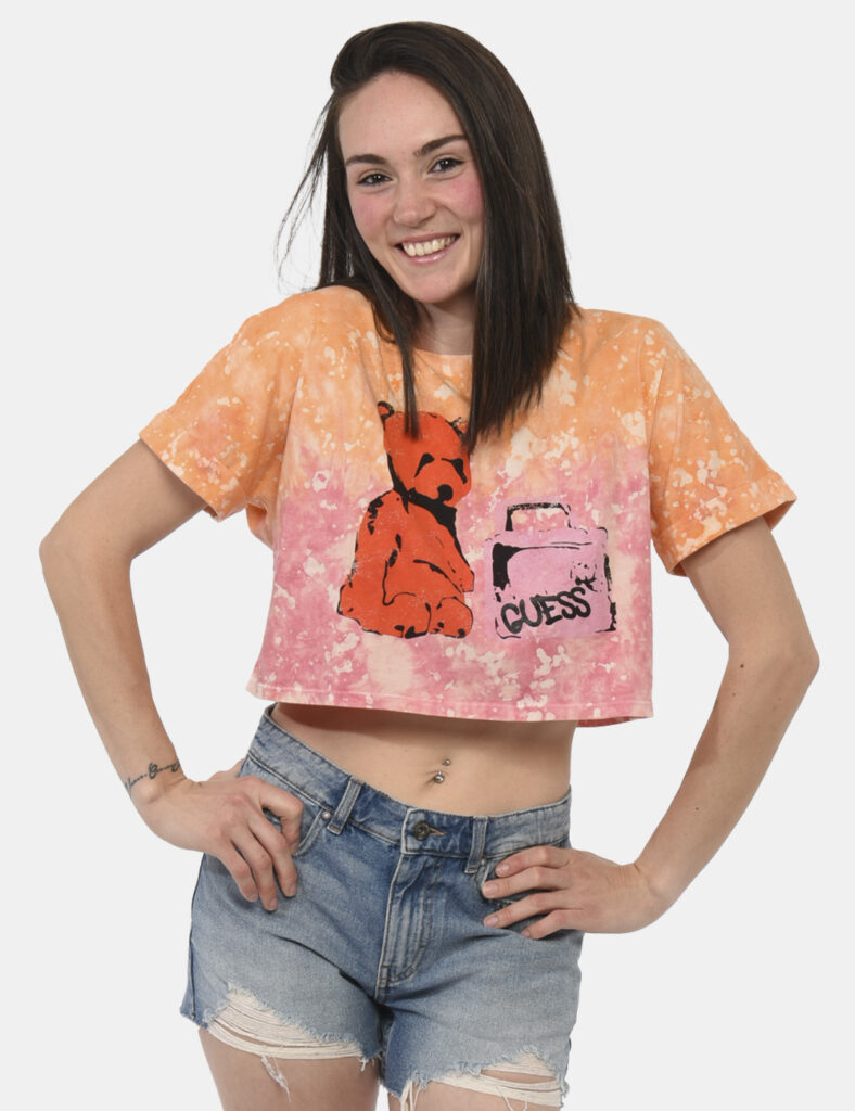 T-shirt da donna scontata - T-shirt Guess Arancione