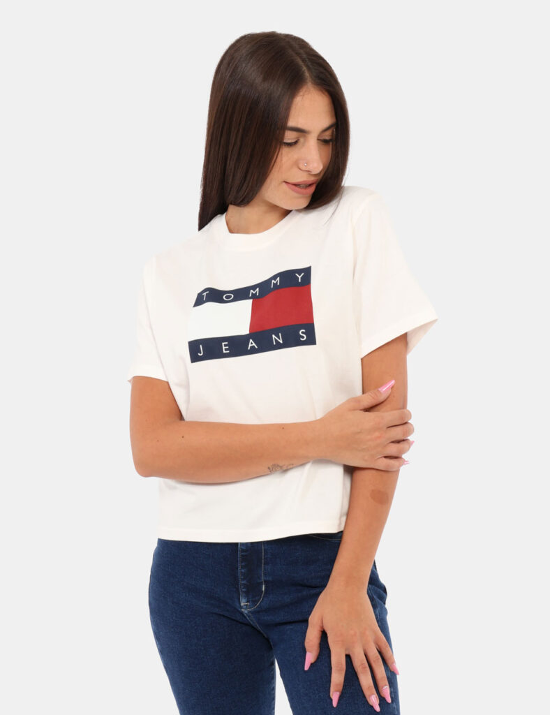 Abbigliamento donna scontato - T-shirt TOMMY HILFIGER Bianco