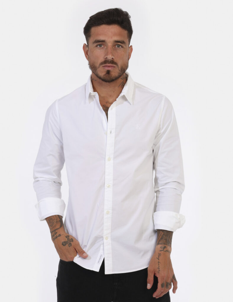 Outlet camicia da uomo scontata - Camicia CALVIN KLEIN Bianco