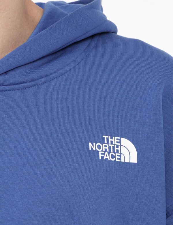 Felpa The North Face Blu - Felpa blu elettrico con dettagli rossi, presenta un cappuccio e tasca frontale. Il logo in vista