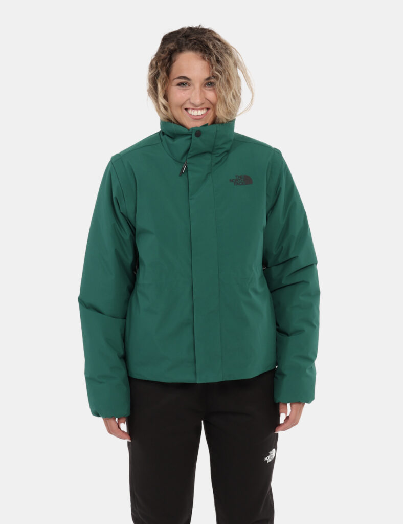 Piumino The North Face Verde - Piumnino verde bottiglia con cappuccio e zip sulle maniche. Togli le maniche e diventa un gil