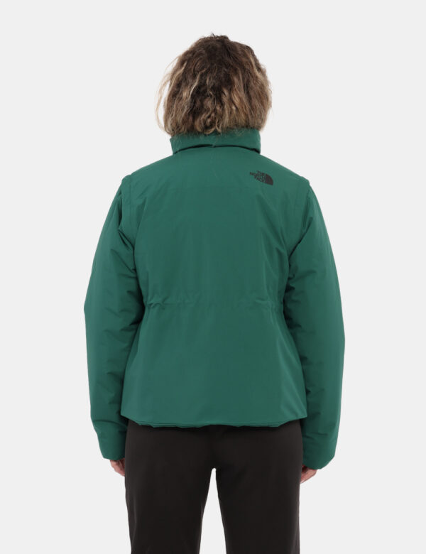 Piumino The North Face Verde - Piumnino verde bottiglia con cappuccio e zip sulle maniche. Togli le maniche e diventa un gil