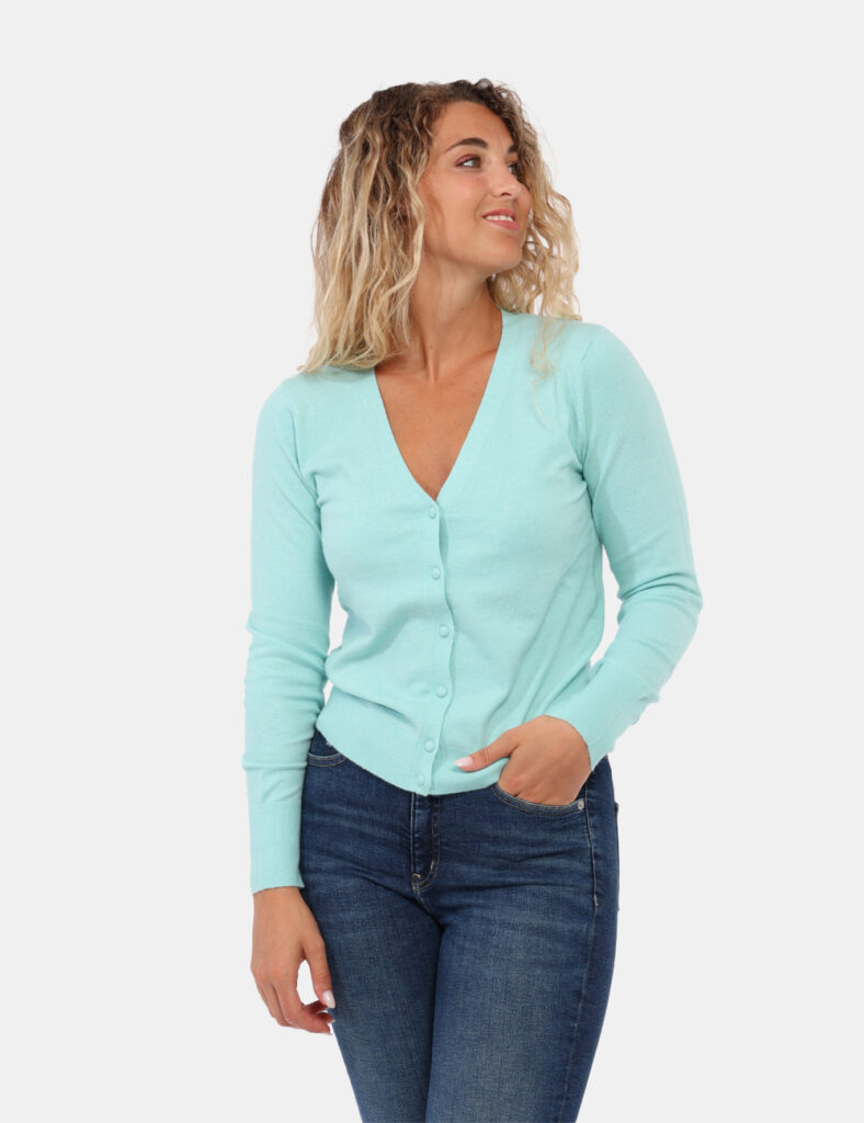 Abbigliamento donna scontato - Cardigan Rue de Clerie Verde Acqua