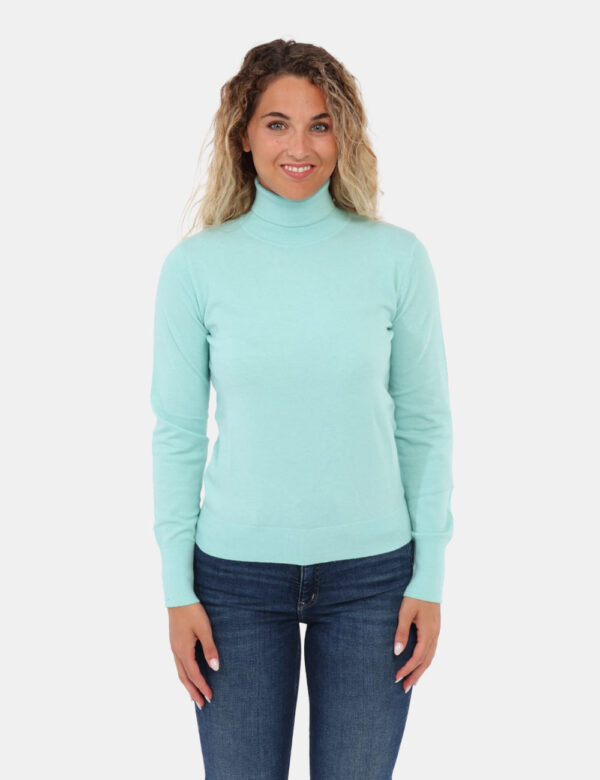 Maglione Rue De Clerie Verde Acqua - Il maglia a collo alto Rue de Clerie è un capo adatto a situazioni casual e informali.