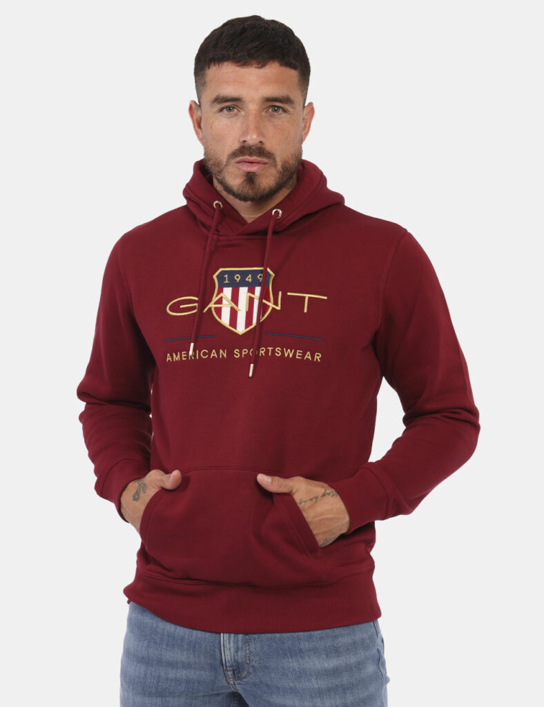 Gant uomo outlet - Maglione Gant blu  - Felpa Gant Bordeaux