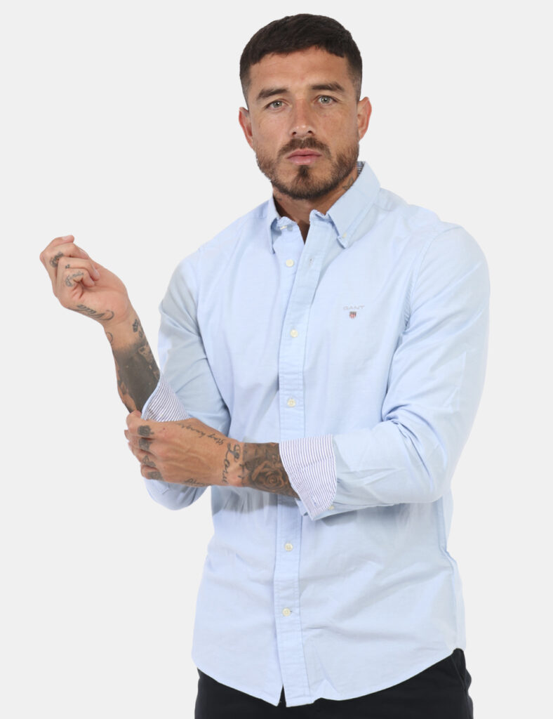 Camicia elegante da uomo scontata - Camicia Gant Azzurro