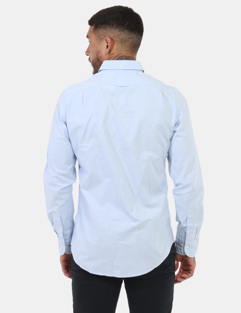 Outlet camicia da uomo scontata - Camicia Gant Azzurro