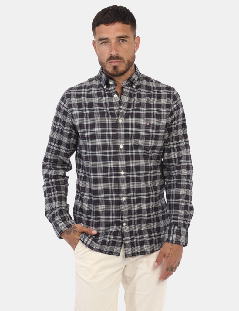 Outlet camicia da uomo scontata - Camicia Gant Blu