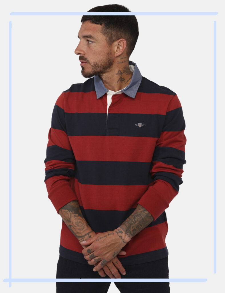 Gant uomo outlet - Maglione Gant blu  - Polo Gant Rosso