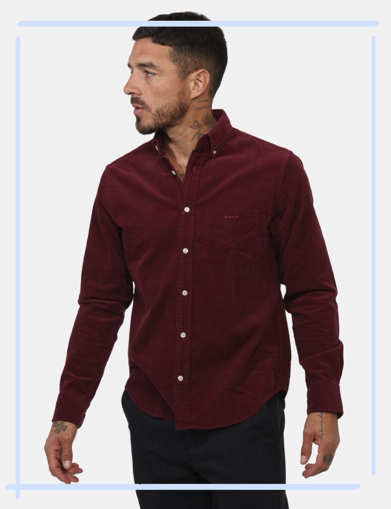 Camicia casual da uomo scontata - Camicia Gant Bordeaux