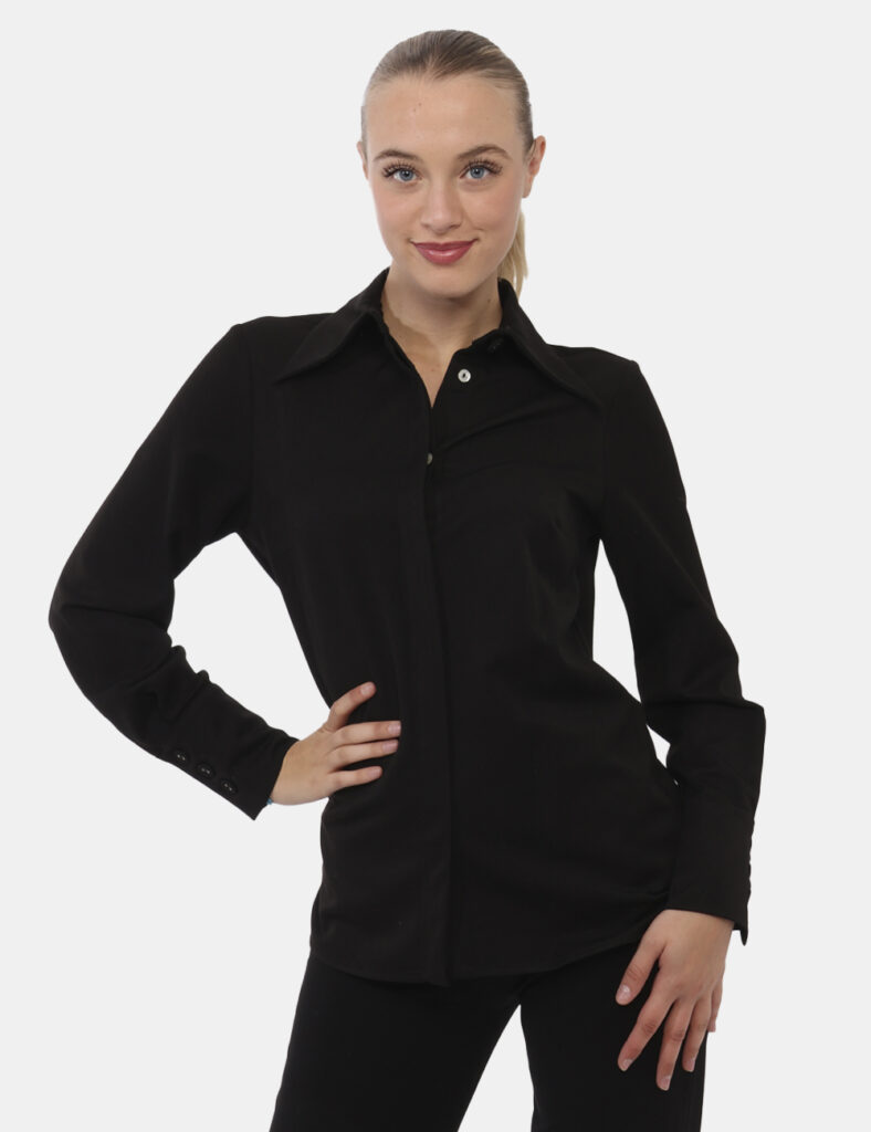 Camicia bluse elegante da donna scontata - Camicia Materica Nero