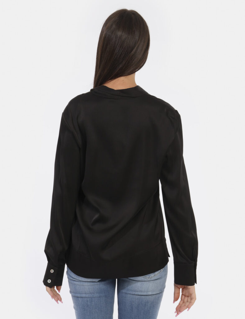 Camicia bluse elegante da donna scontata - Blusa Materica Nero