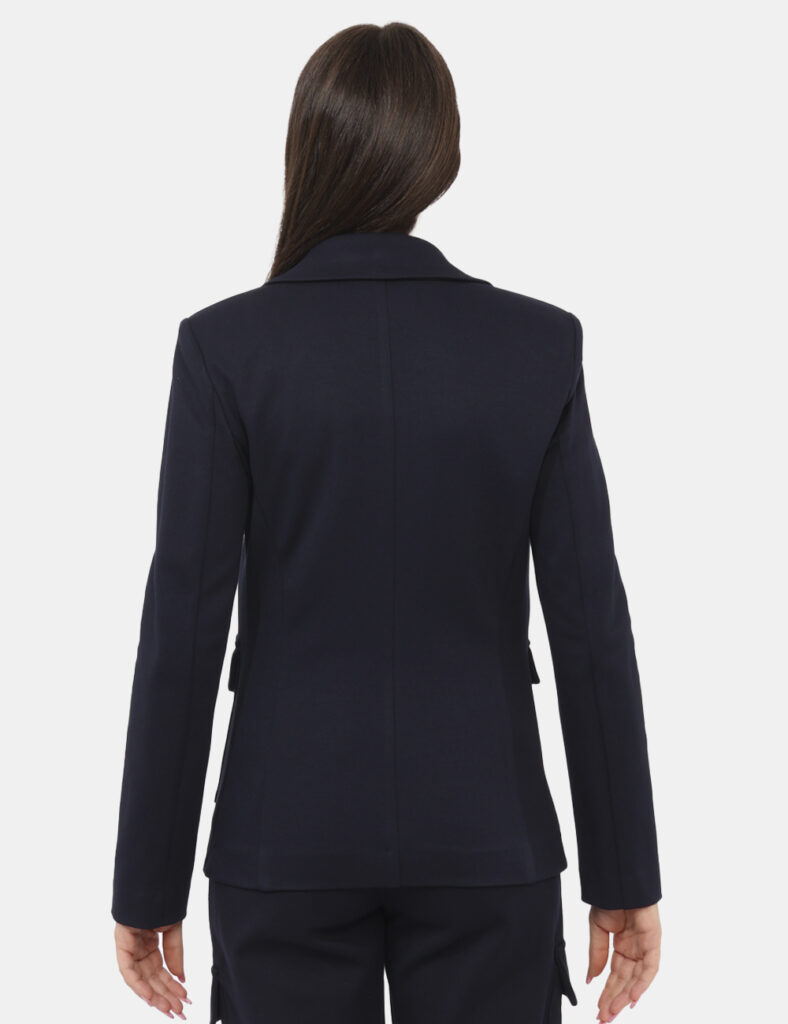 Tailleur elegante da cerimonia scontato - Blazer Materica Blu