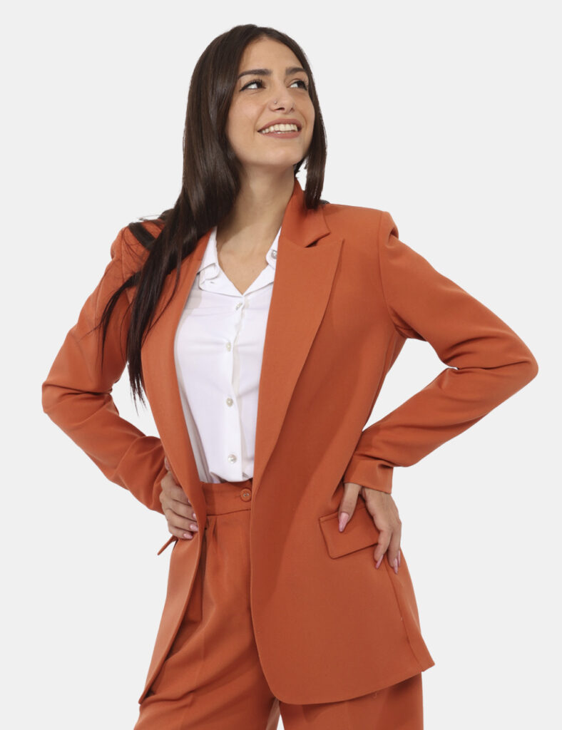 Tailleur elegante da cerimonia scontato - Blazer Materica Marrone