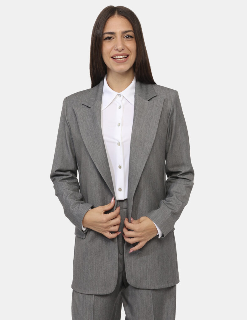 Tailleur elegante da cerimonia scontato - Blazer Materica Grigio