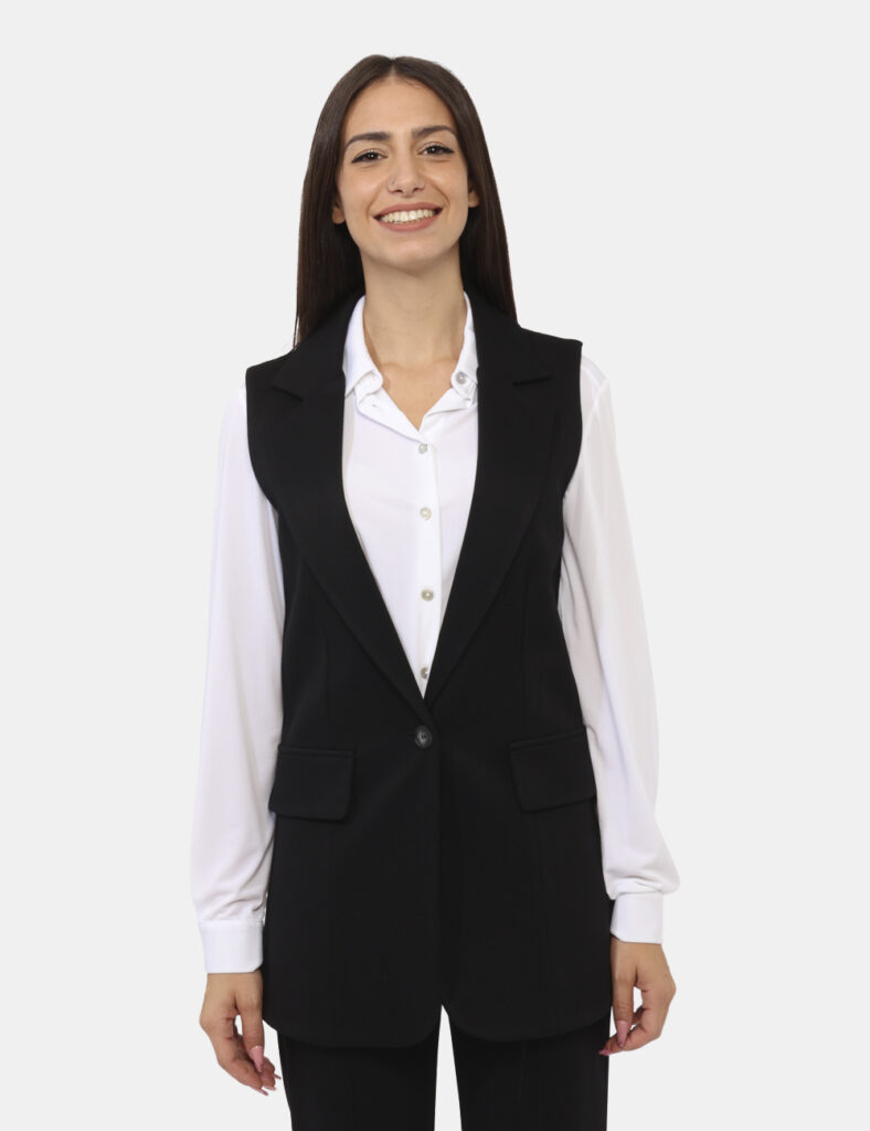 Tailleur elegante da cerimonia scontato - Blazer Materica Nero