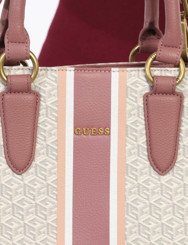 Borsa Guess Grigio - Borsa a tracolla semirigida fantasia tandente al grigio e rosa. L'interno è capiente con unico scompart