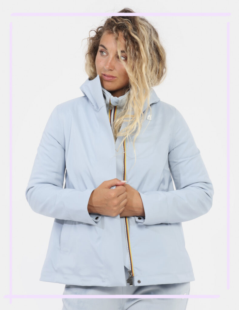 Piumino con cappuccio da donna - Piumino K-WAY Azzurro