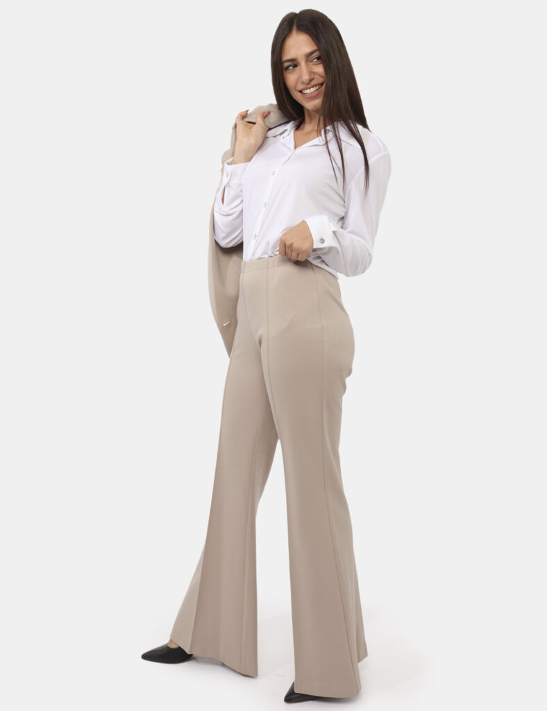 Tailleur elegante da cerimonia scontato - Pantaloni Materica Beige