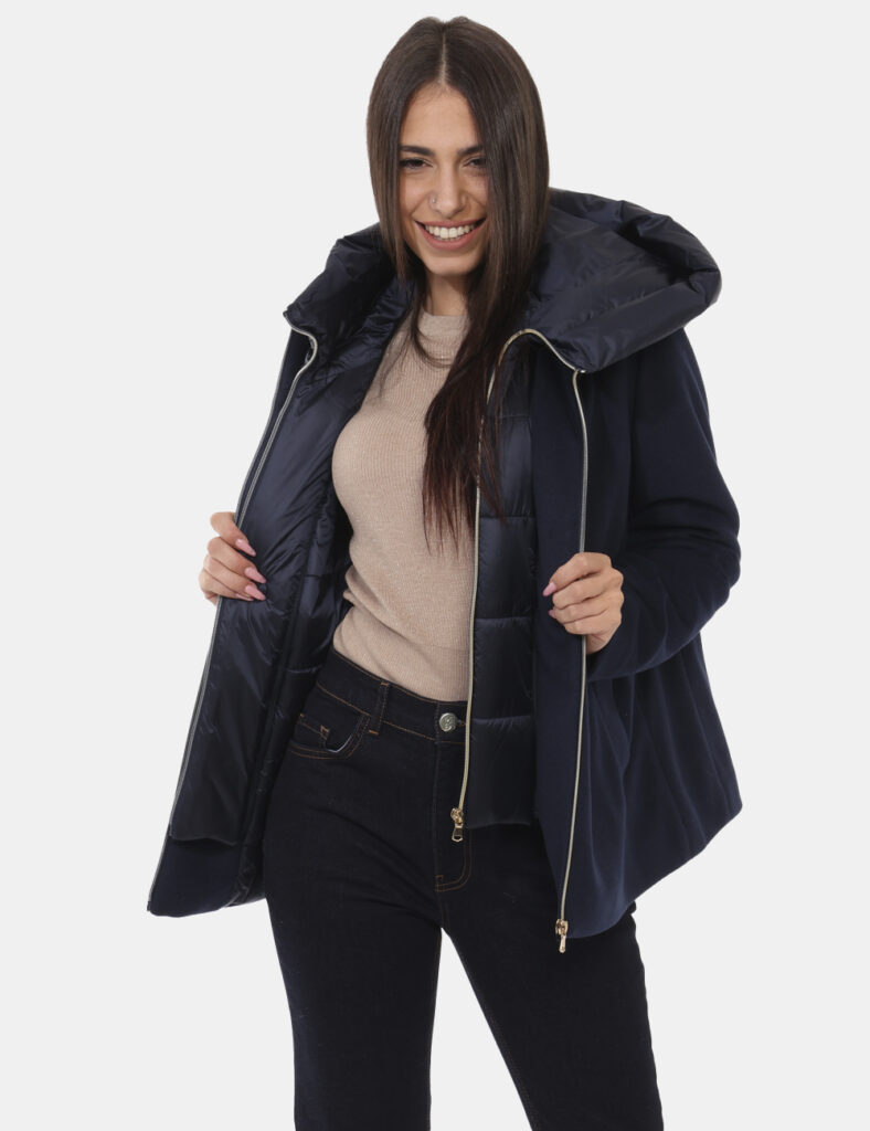 Giacca elegante da donna scontata - Cappotto Emme Marella Blu