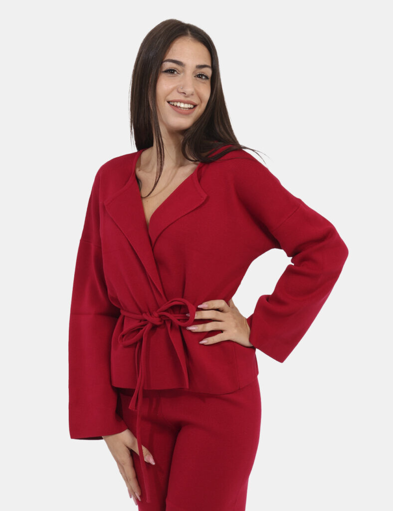 Tailleur elegante da cerimonia scontato - Cardigan Manila Grace Rosso