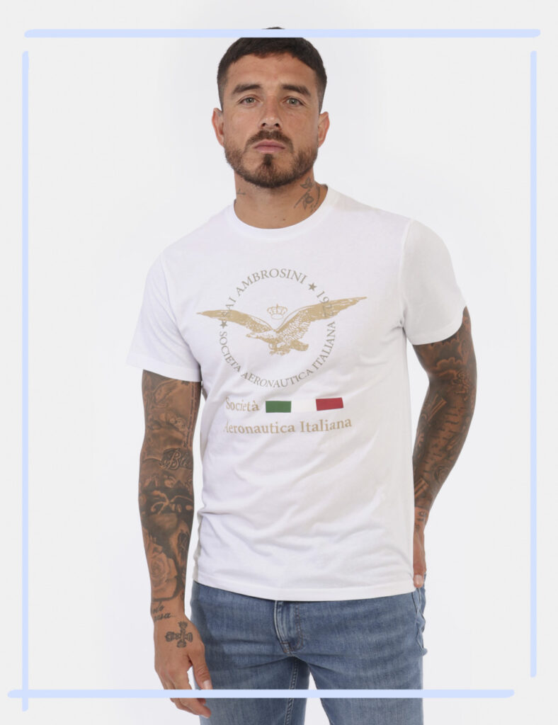 T-shirt uomo scontata - T-shirt Aeronautica Italiana Bianco