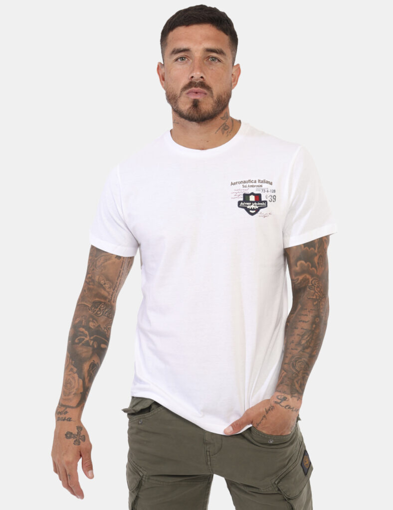 T-shirt uomo scontata - T-shirt Aeronautica Italiana Bianco